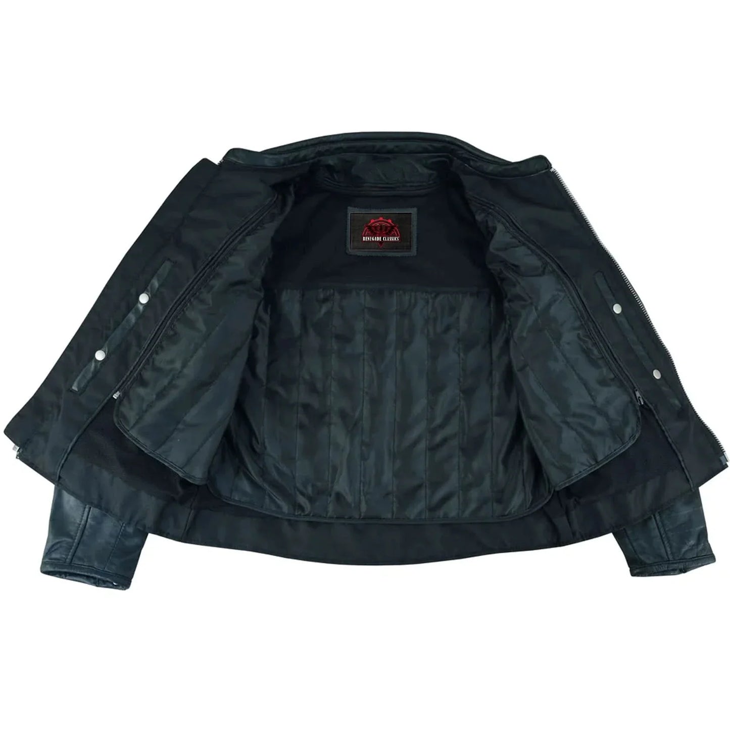 Women's Classic Fashion Plain Side Fitted Leather Jacket