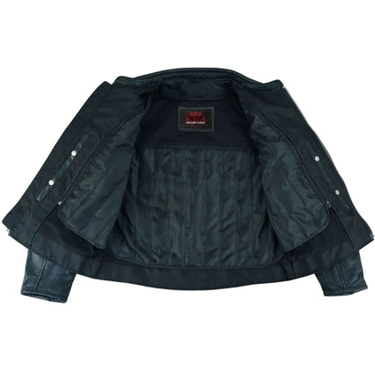 Women's Classic Fashion Plain Side Fitted Leather Jacket