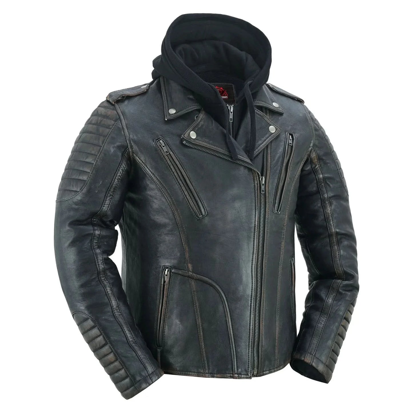 Women's Leather Motorcycle Riding Jacket – Olive "Evergreen"