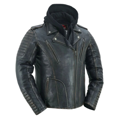 Women's Leather Motorcycle Riding Jacket – Olive "Evergreen"