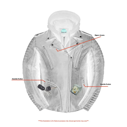 Women's Leather Motorcycle Riding Jacket – Olive "Evergreen"
