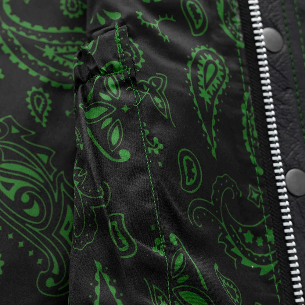 Men's Club Style Leather Motorcycle Vest- "Downside"