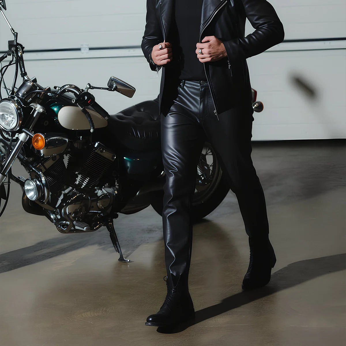 Commander Men's Leather Motorcycle Pants