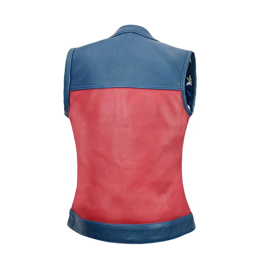 Women's Motorcycle Leather Vest Freedom Belle