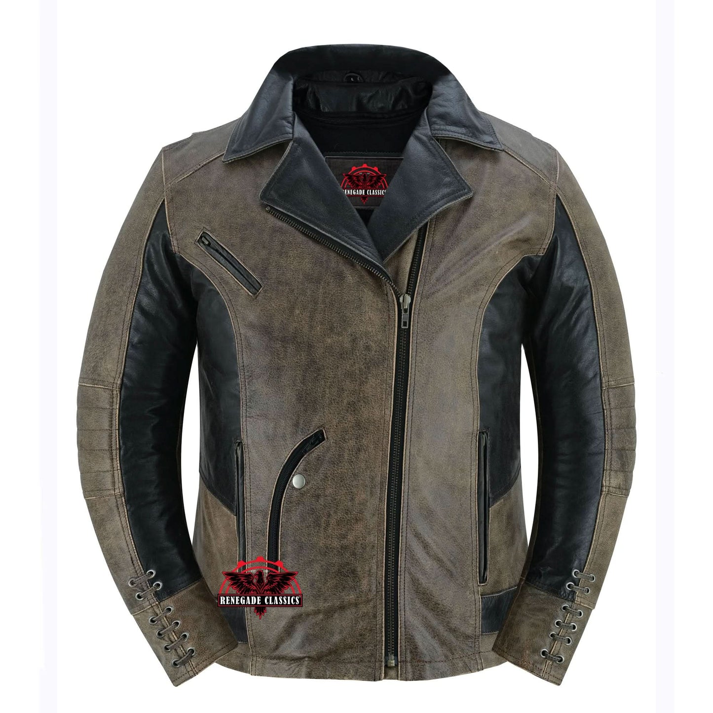 Women's Leather Motorcycle Riding Jacket- Fusion Flow