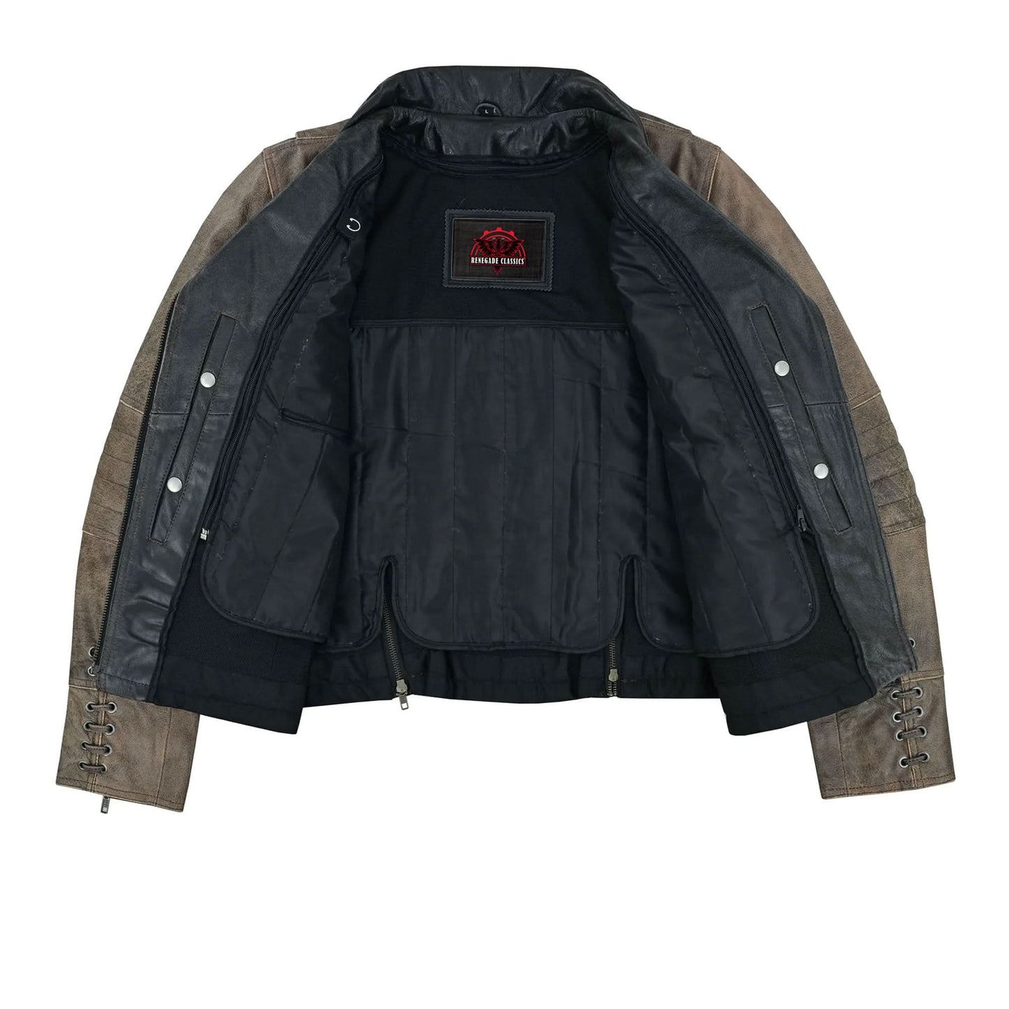 Women's Leather Motorcycle Riding Jacket- Fusion Flow