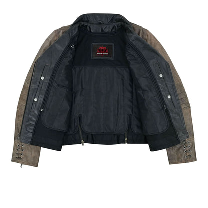 Women's Leather Motorcycle Riding Jacket- Fusion Flow