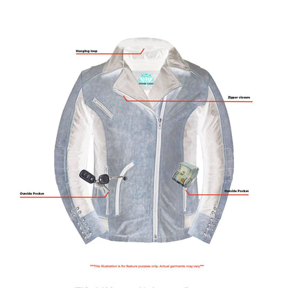 Women's Leather Motorcycle Riding Jacket- Fusion Flow