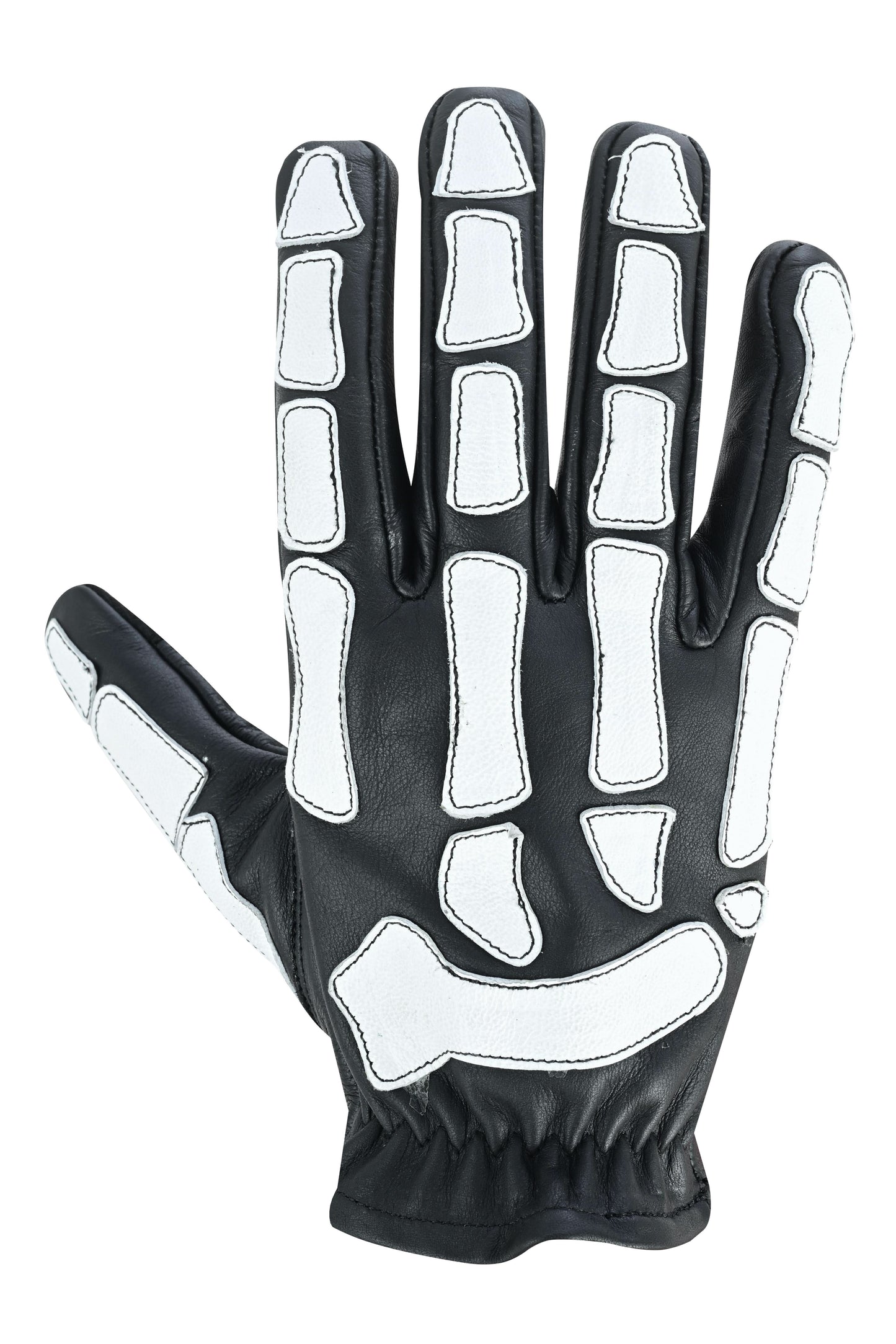 Men's White on Black Skeleton Grip Gloves