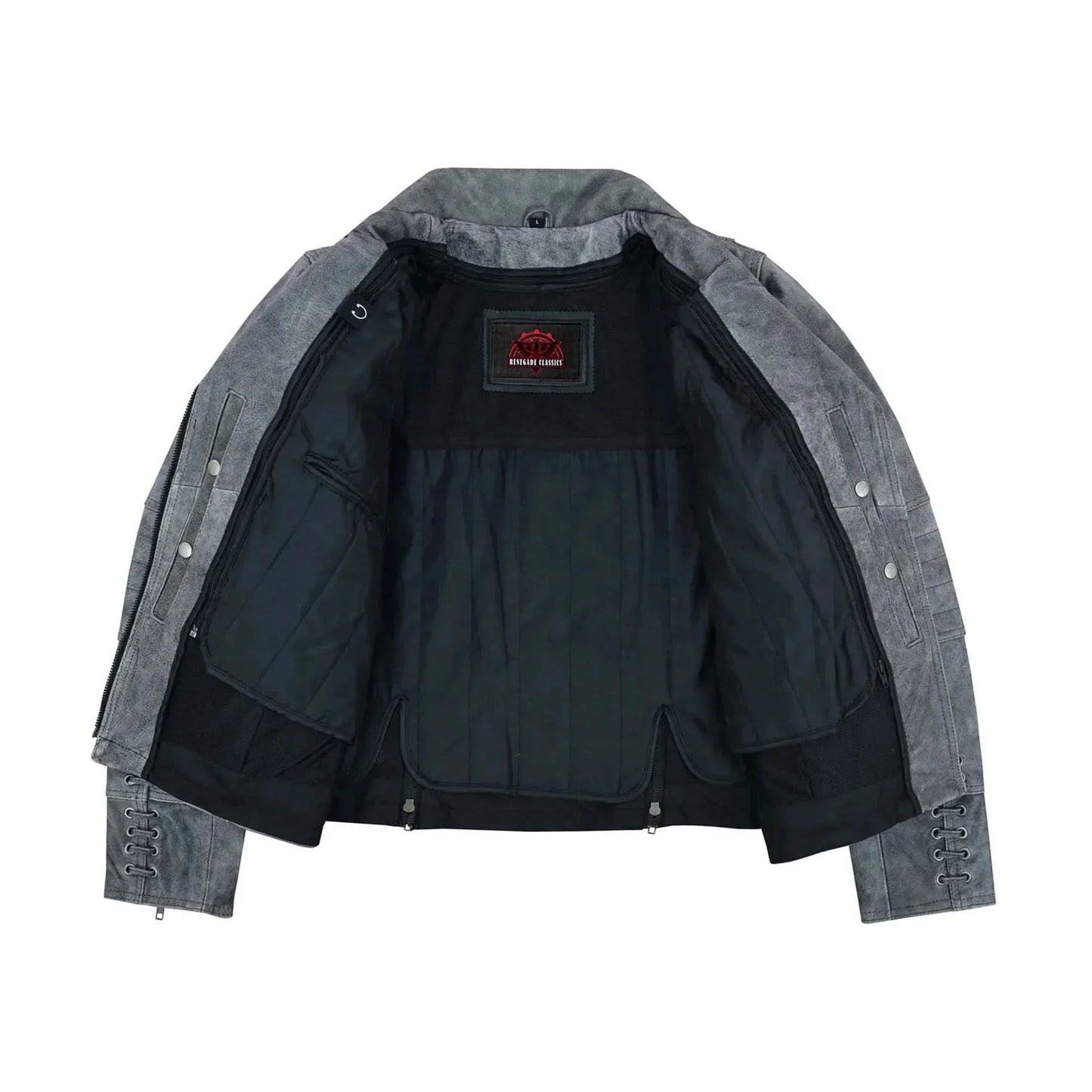 Women's Leather Riding Jacket "Must Ride" - Gray