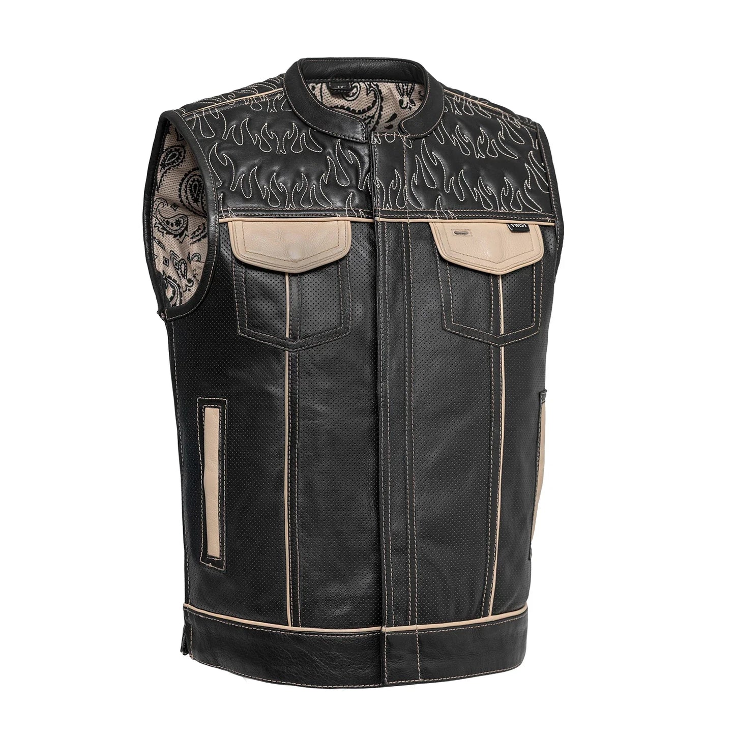 Men's Club Style Leather Vest (Limited Edition) "Inferno Rogue"