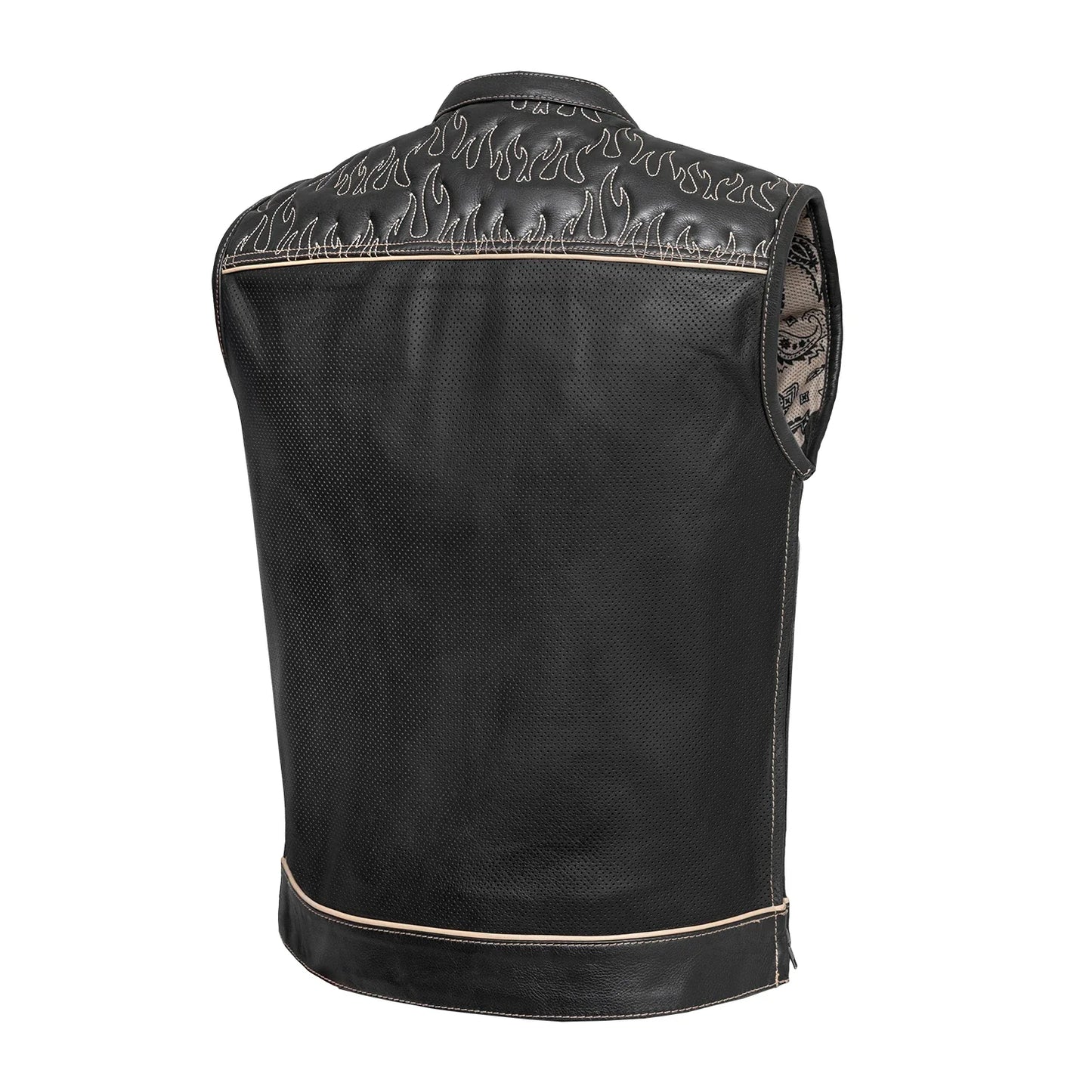 Men's Club Style Leather Vest (Limited Edition) "Inferno Rogue"
