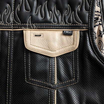 Men's Club Style Leather Vest (Limited Edition) "Inferno Rogue"