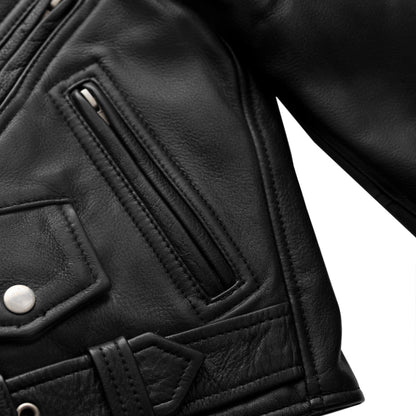 Women's cropped Leather Motorcycle Riding Jacket- "Imogen"
