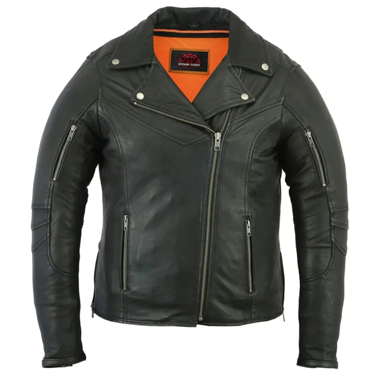 Women's Fashion Modern Beltless Biker Jacket- Longer/Tall