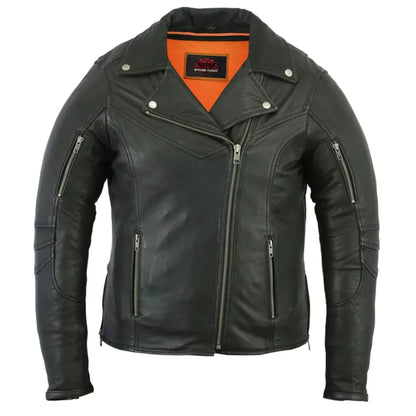 Women's Fashion Modern Beltless Biker Jacket- Longer/Tall