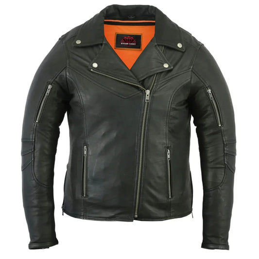 Women's Fashion Modern Beltless Biker Jacket- Longer/Tall