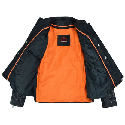 Women's Stylish Jacket with Grommet and Lacing Accents