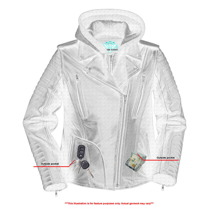Women's Premium Cowhide Motorcycle Riding Jacket- "Rush Charm"