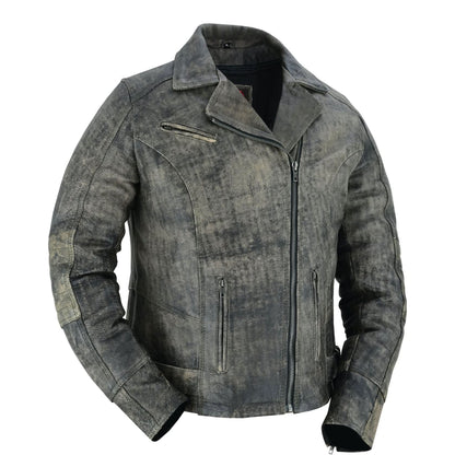 Women's Brown Women's Leather Motorcycle Riding Jacket- Shen Antique
