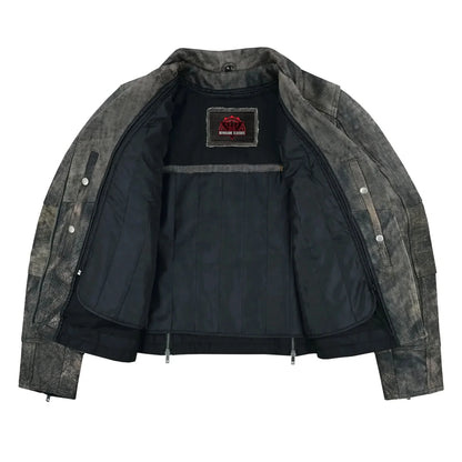 Women's Brown Women's Leather Motorcycle Riding Jacket- Shen Antique