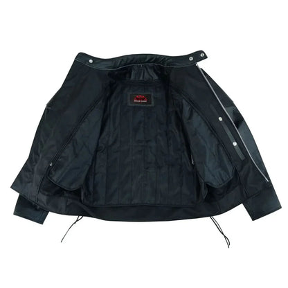 AM Knucklehead Premium Black Men's Leather Motorcycle Jacket