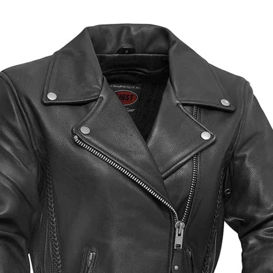 Allure Women's Motorcycle Style Leather Jacket
