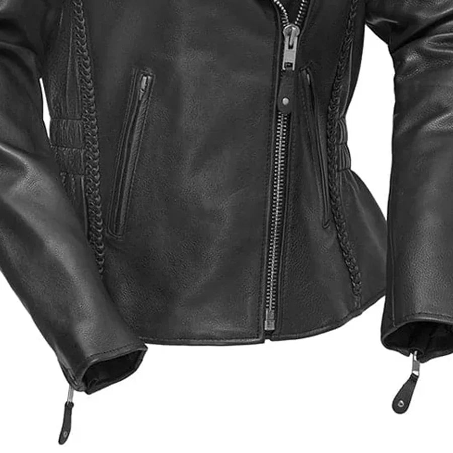 Allure Women's Motorcycle Style Leather Jacket