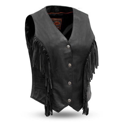Women's "Apache" Leather Motorcycle Vest
