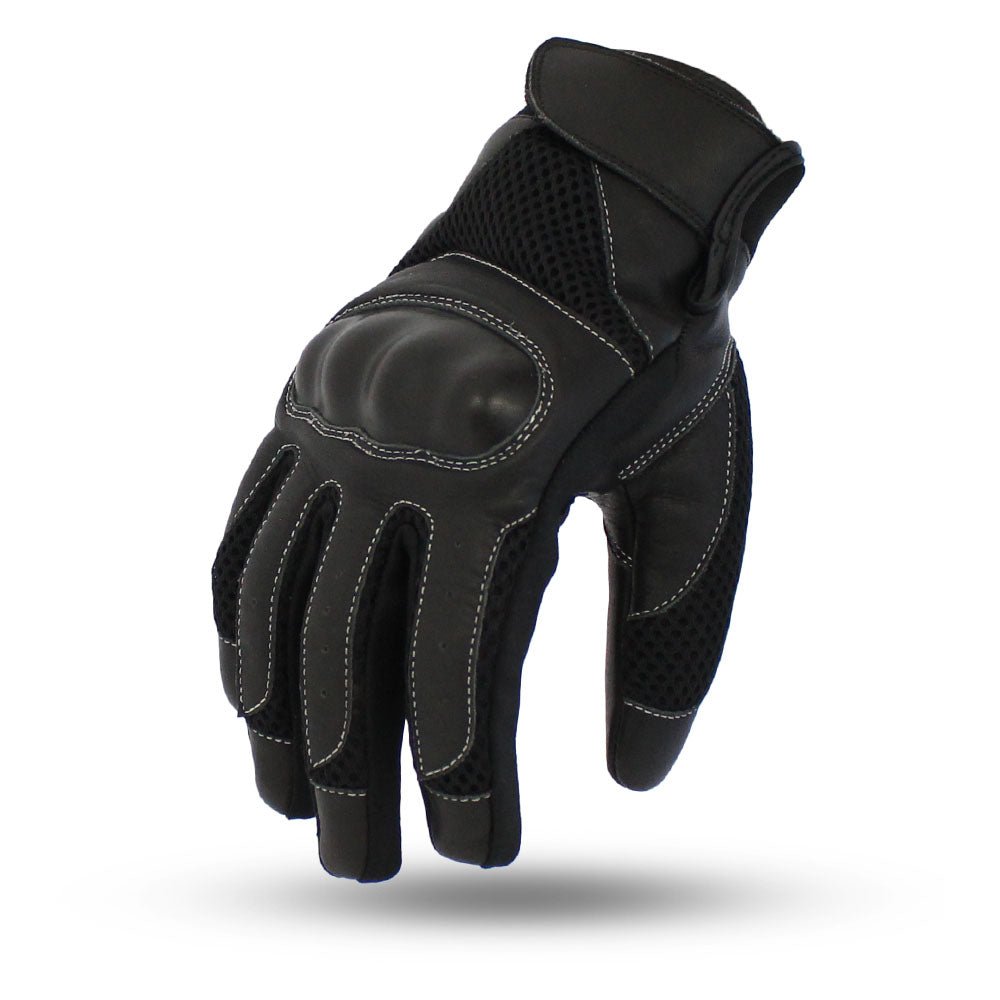 Men's Sport Motorcycle Leather and Mesh Gloves- "Axis"