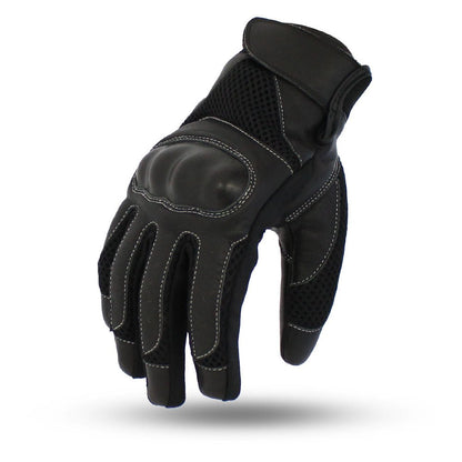 Men's Sport Motorcycle Leather and Mesh Gloves- "Axis"