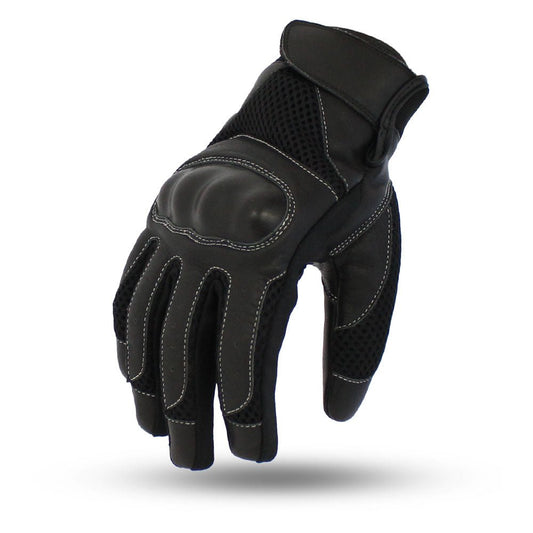 Men's Sport Motorcycle Leather and Mesh Gloves- "Axis"