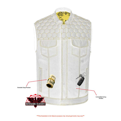 Men's "Gloom Gold" Black Mesh Textile Vest