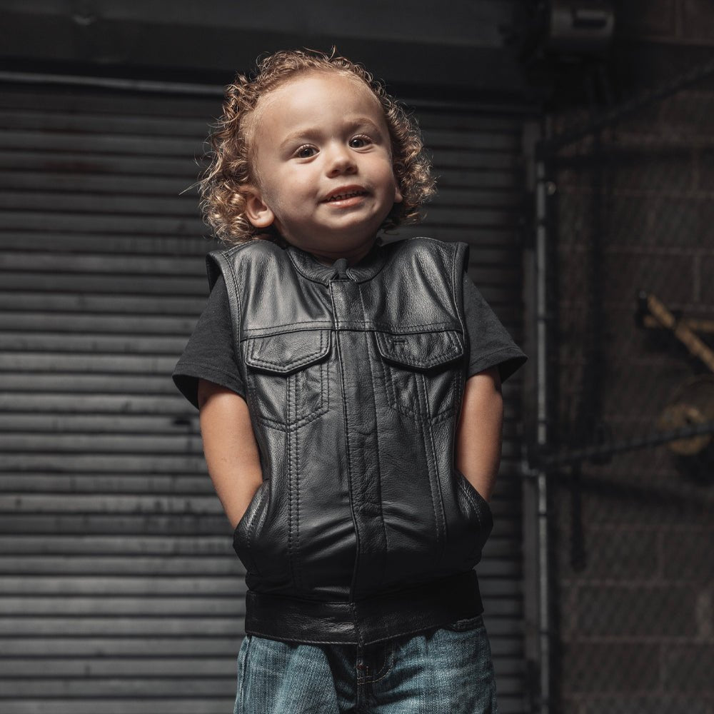 Kid's Club Style Leather Vest- "Bad Boy"