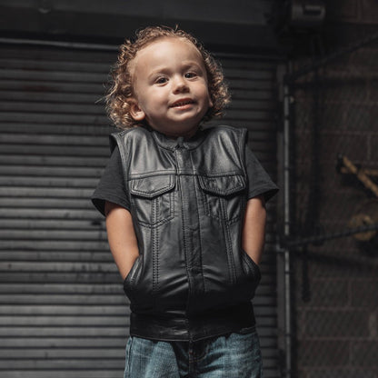 Kid's Club Style Leather Vest- "Bad Boy"