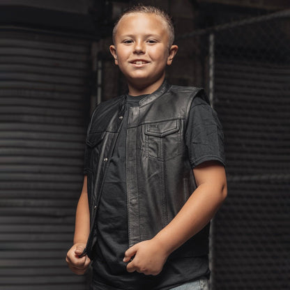 Kid's Club Style Leather Vest- "Bad Boy"