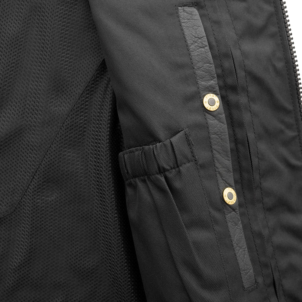 Men's Western Style Leather Motorcycle Vest- "Badlands"