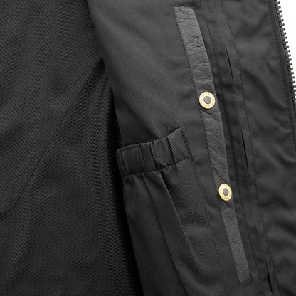 Men's Western Style Leather Motorcycle Vest- "Badlands"