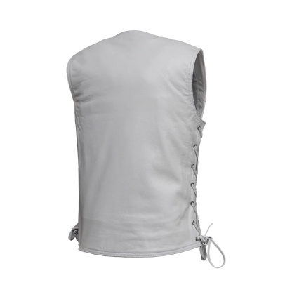 Women's "Beryl" Motorcycle Leather Vest - White