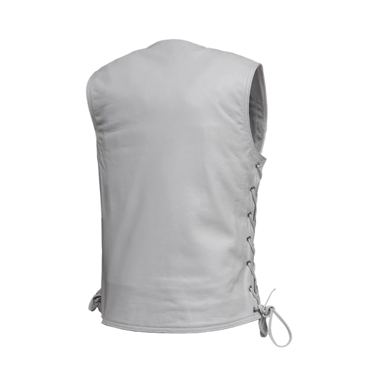 Women's "Beryl" Motorcycle Leather Vest - White