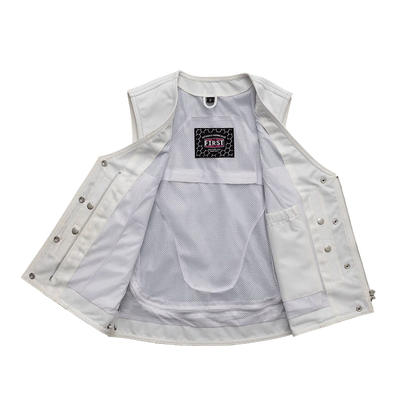 Women's "Beryl" Motorcycle Leather Vest - White
