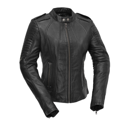 Women's Motorcycle Leather Riding Jacket- "Biker"