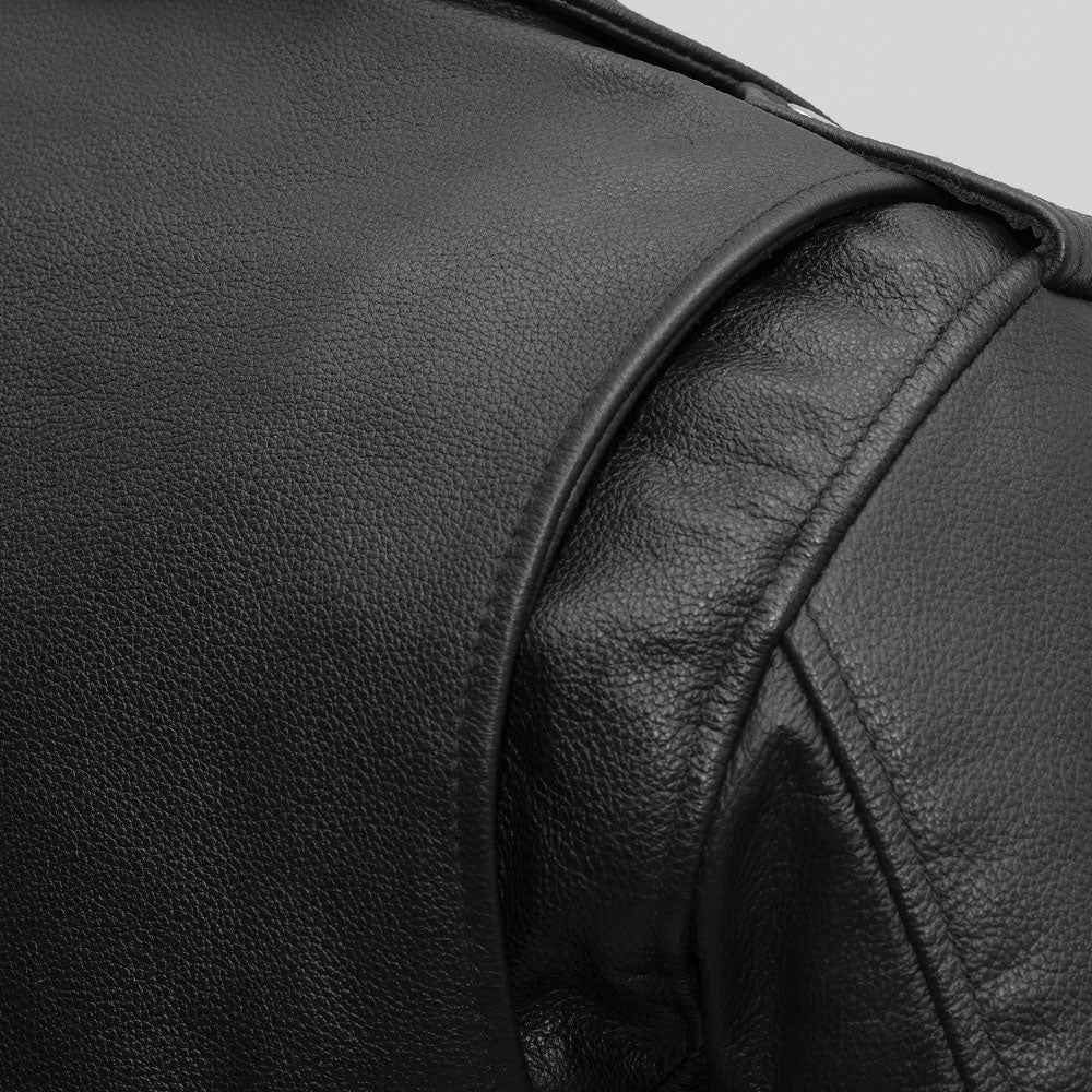 Women's Classic Leather Motorcycle Style Jacket with permanent liner