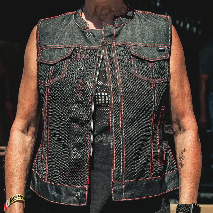 Women's Mesh club style Motorcycle Vest