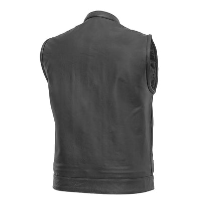 Men's Economy Club Style Leather Motorcycle Vest- "Blaster"