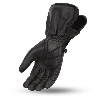 Men's Black Leather Motorcycle Gauntlet- "Blaze"