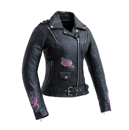 Women's Leather Motorcycle Riding Jacket- "Bloom"
