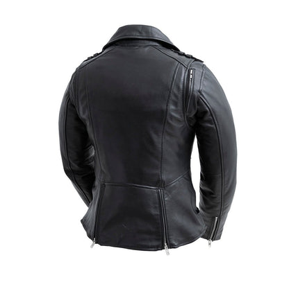 Women's Leather Motorcycle Riding Jacket- "Bloom"