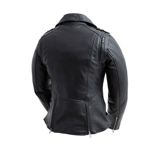 Women's Leather Motorcycle Riding Jacket- "Bloom"