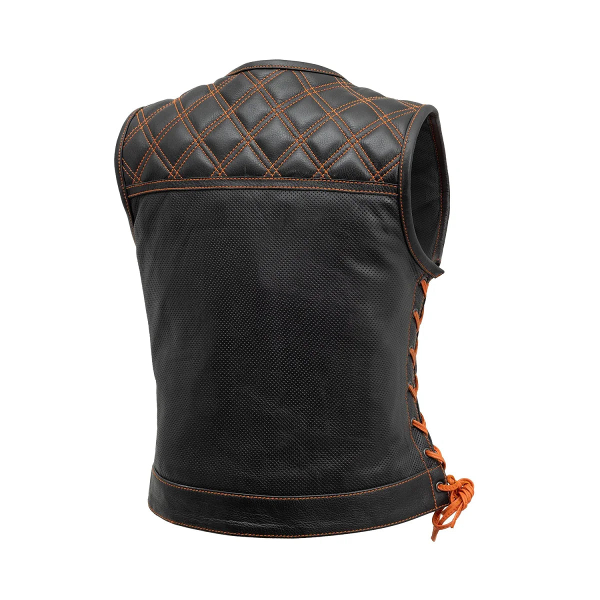 Women's perforated "Bonnie" Motorcycle Leather Vest